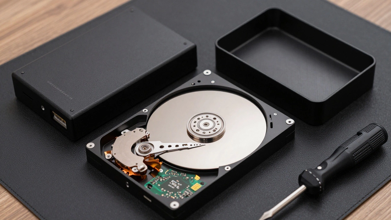 Internal hard drive and USB enclosure for DIY external storage