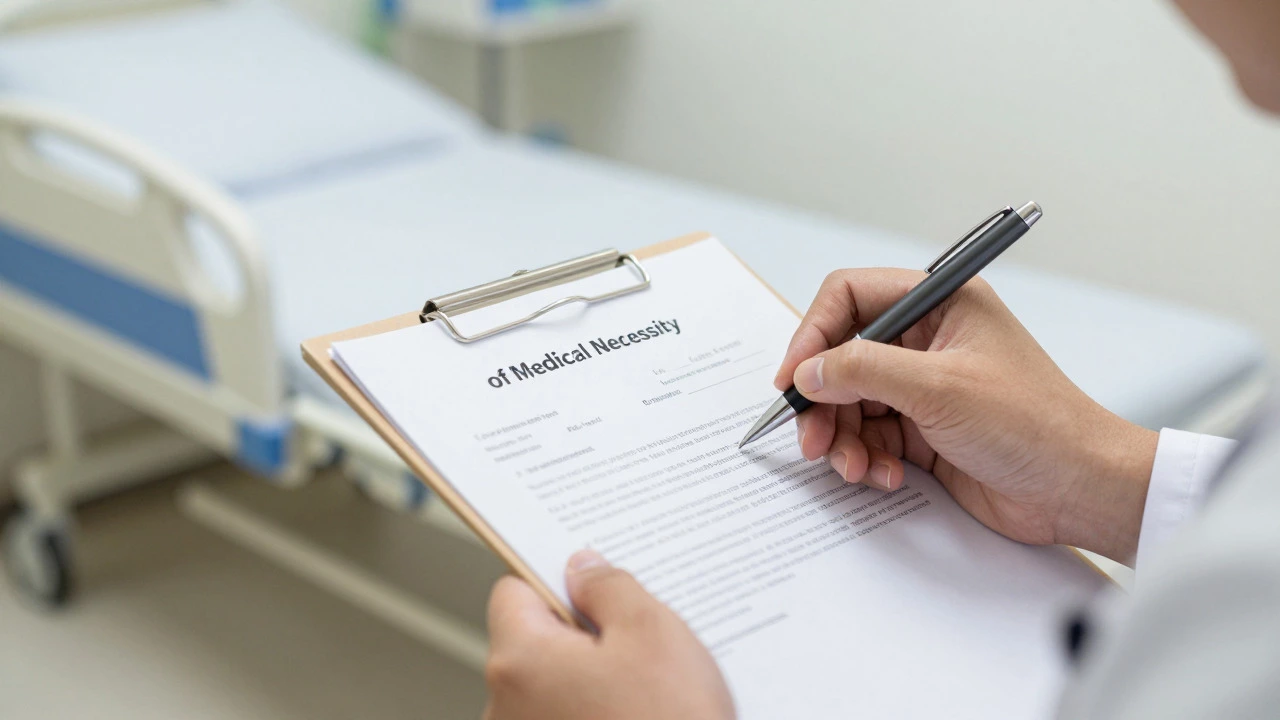 Doctor signing a Letter of Medical Necessity for an adjustable bed